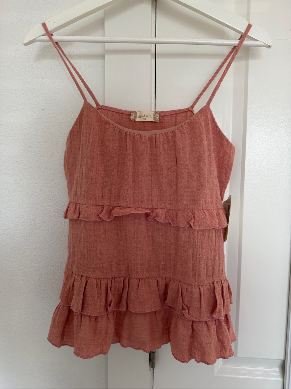 Altar'd State Mauve Pink Ruffle Tiered Camisole